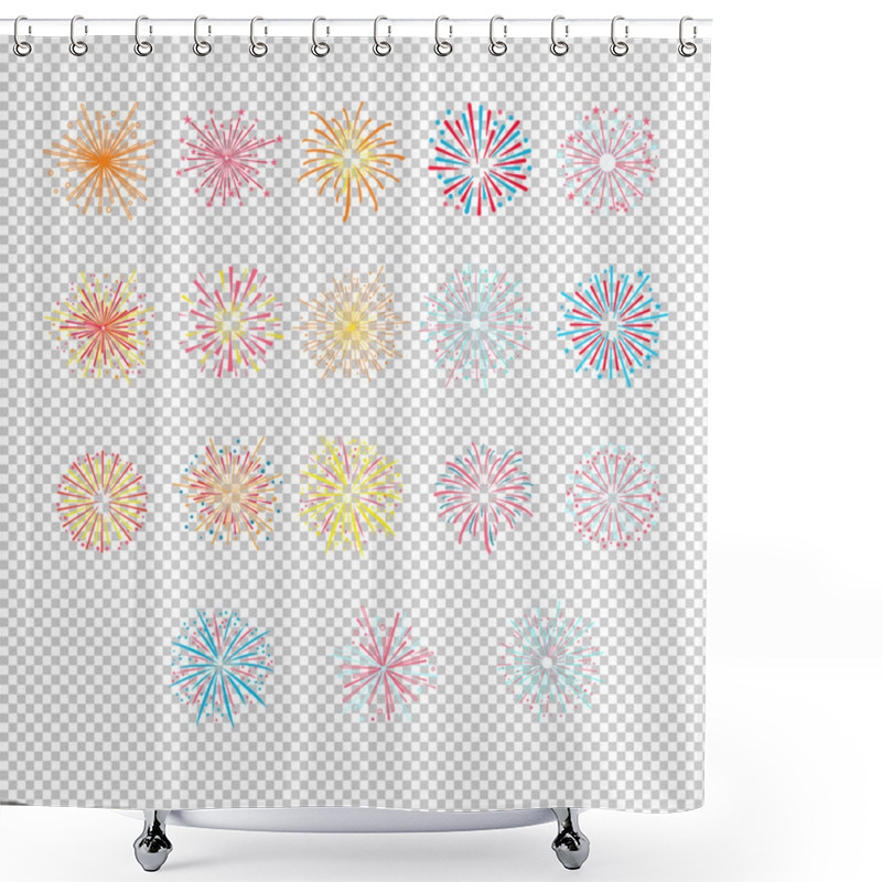 Personality  Festive Golden Fireworks Shower Curtains