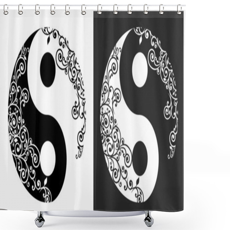 Personality  Yin Yang Two Pattern Symbol Shower Curtains