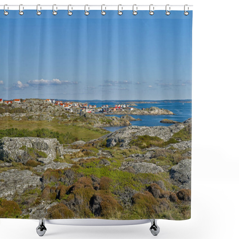 Personality  Panoramic View On The Skerry Island Of Roeroe Shower Curtains