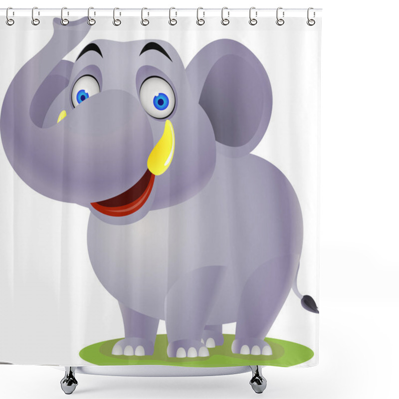 Personality  Elephant Cartoon Shower Curtains