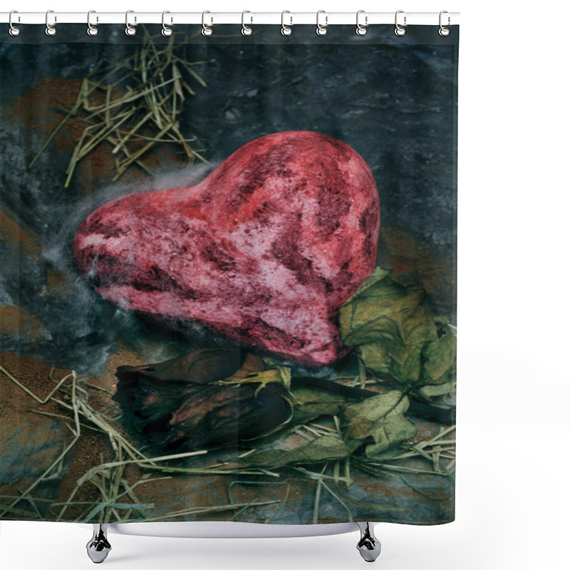 Personality  Scary Heart And Rose Shower Curtains