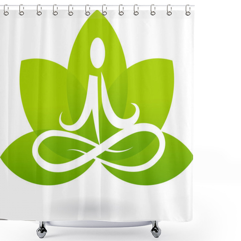 Personality  Yoga Lotus Icon / Logo Shower Curtains