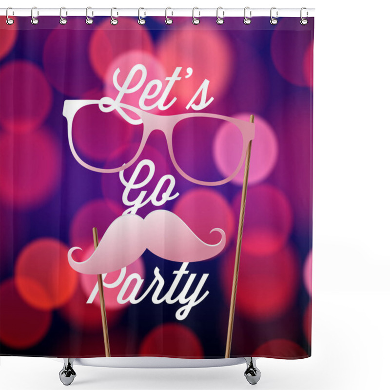 Personality  Hipster Party Design Template For Card, Poster Shower Curtains