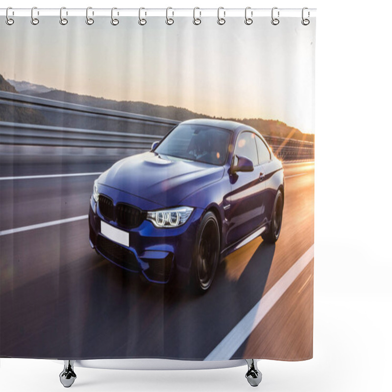 Personality  Luxury Black Sedan Dusk Time Drive Shower Curtains