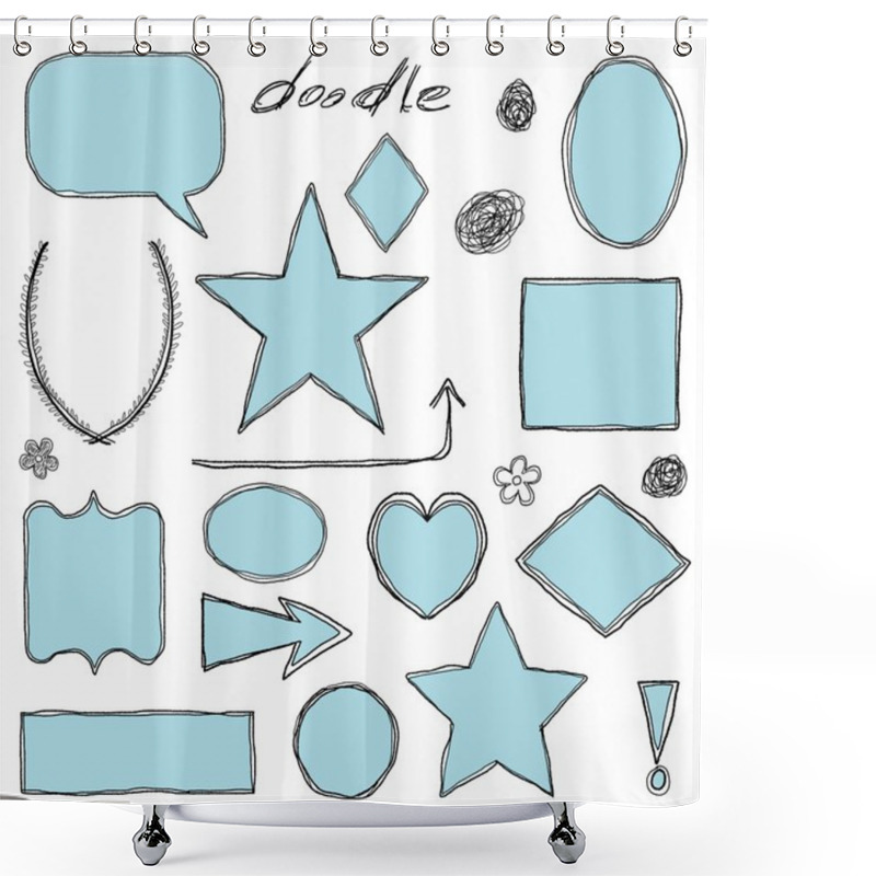 Personality  Doodle Frames Shower Curtains