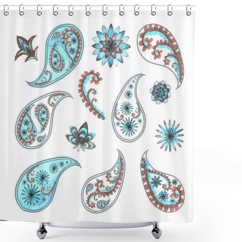 Personality  Paisley Oriental Floral Set Shower Curtains