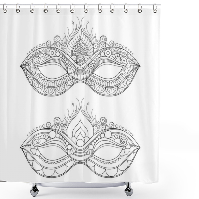 Personality  Vector Beautiful Masquerade Masks Shower Curtains