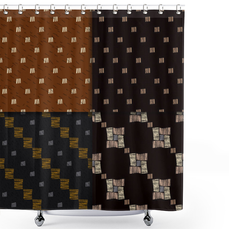 Personality  Ethnic Seamless Pattern Set Shower Curtains