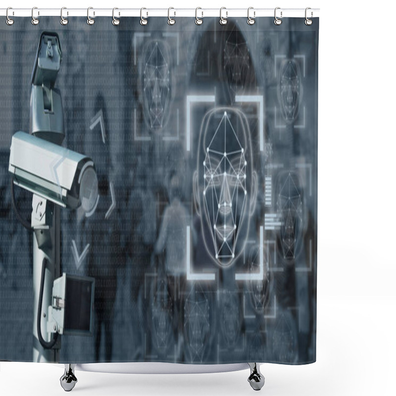 Personality  Surveillance Camera With Face Recognition System.  Shower Curtains