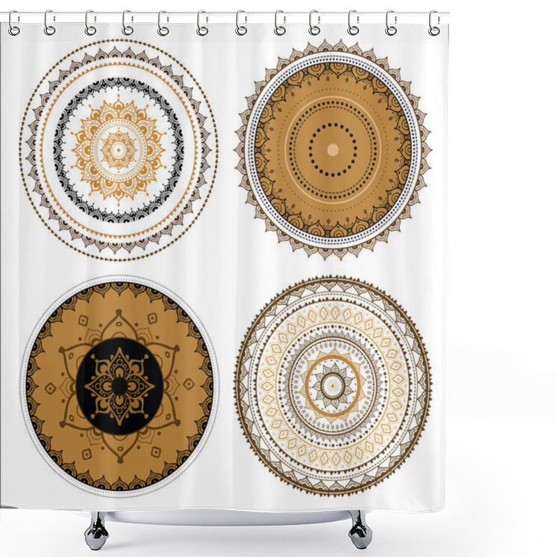 Personality  Mandala Set. Shower Curtains