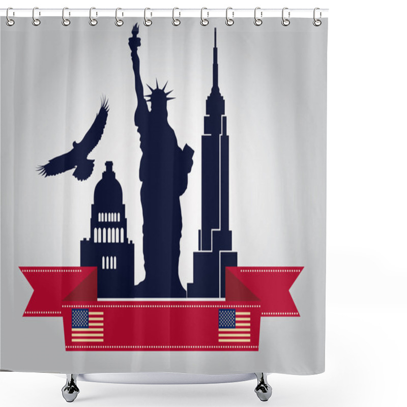 Personality  America Buildings Shower Curtains