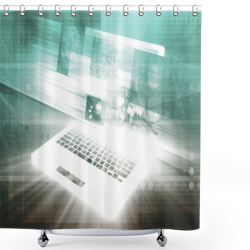 Personality  Business Technology Texture Shower Curtains