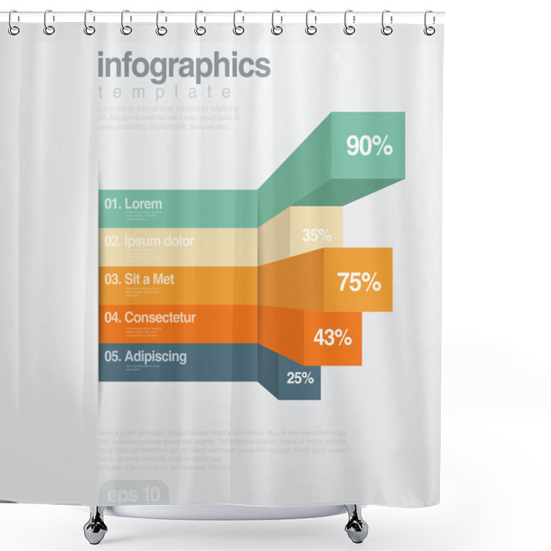 Personality  Infographics Vector Design Template. Creative Diagram. Shower Curtains