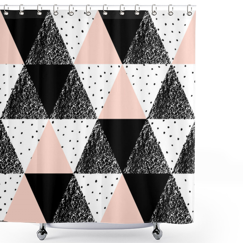 Personality  Abstract Geometric Pattern Shower Curtains