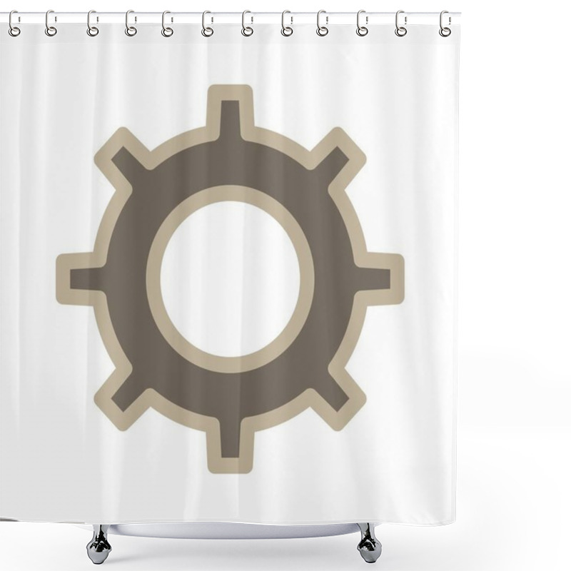 Personality  Web Graphic Cog Icon, Vector Illustration  Shower Curtains