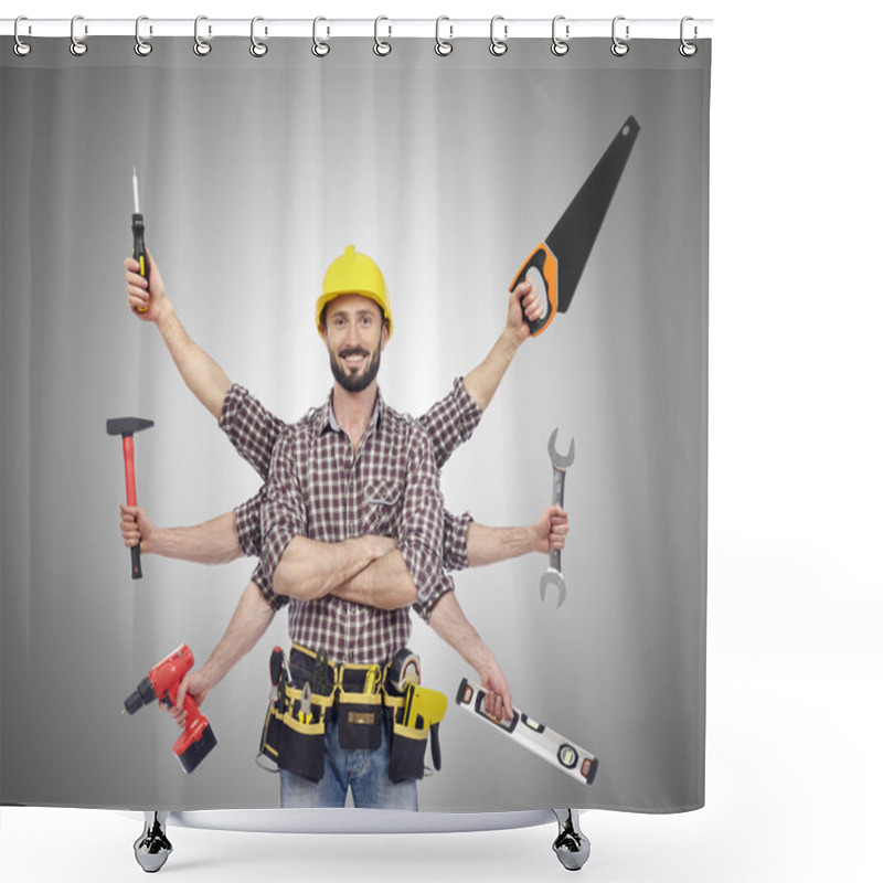 Personality  Handyman With Tools Shower Curtains