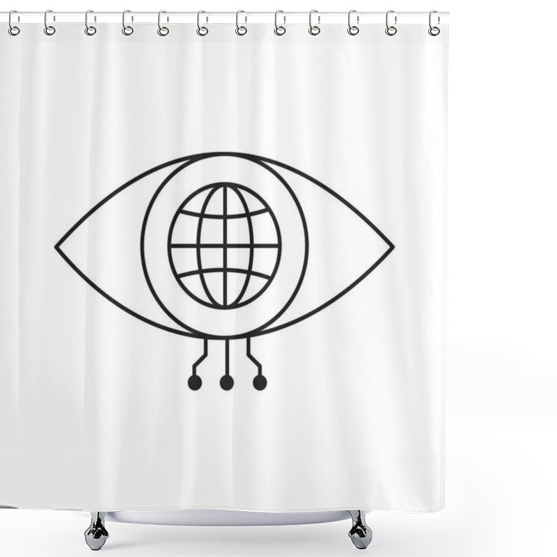 Personality  Global AI-Powered Eye For Visual Recognition Vector Icon Design, Global Technology, Ystems, Pattern Recognition Shower Curtains