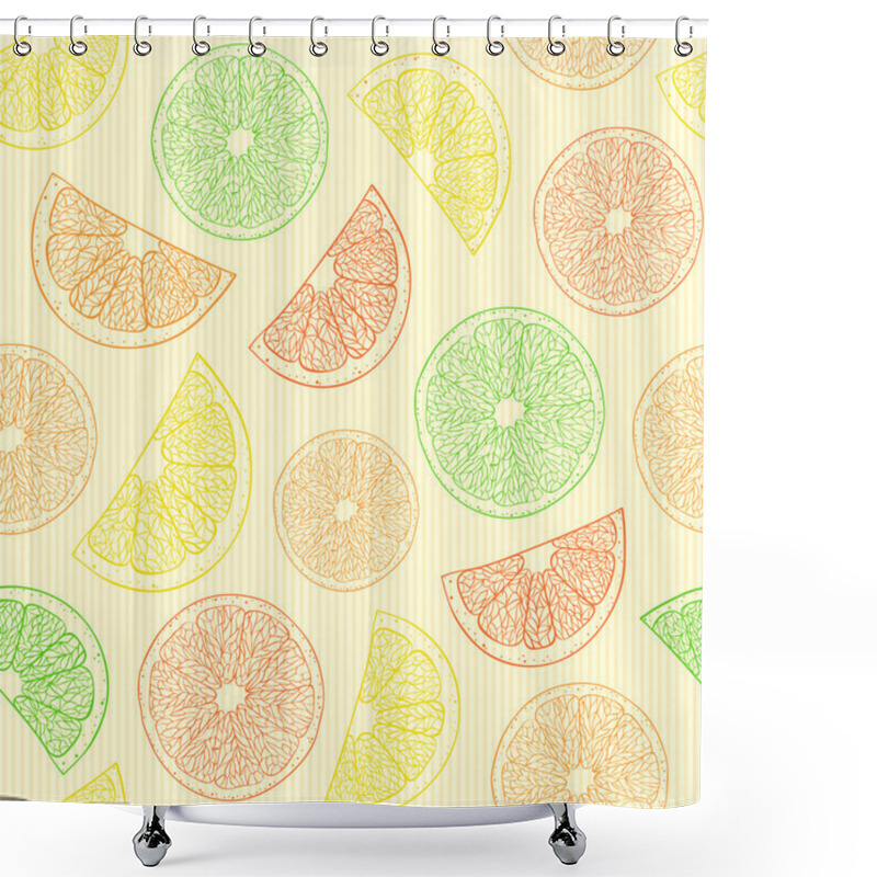 Personality  Seamless Pattern With Abstract Oranges Shower Curtains