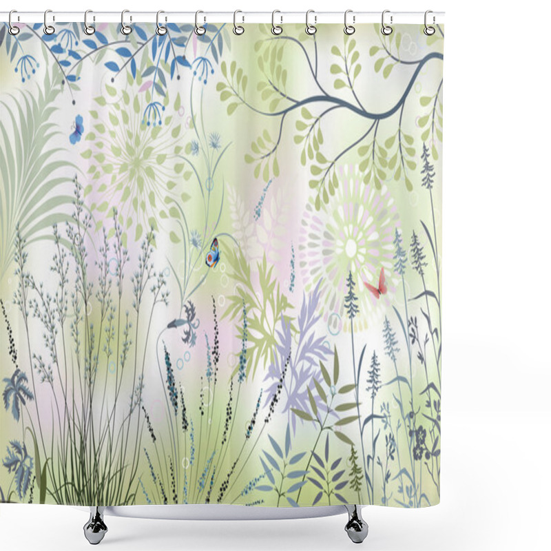 Personality  Forest Herbs Shower Curtains