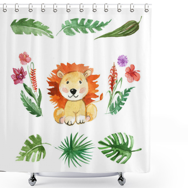 Personality  Cute Lion Animal For Kindergarten, Nursery, Children Clothing, Baby Pattern Shower Curtains