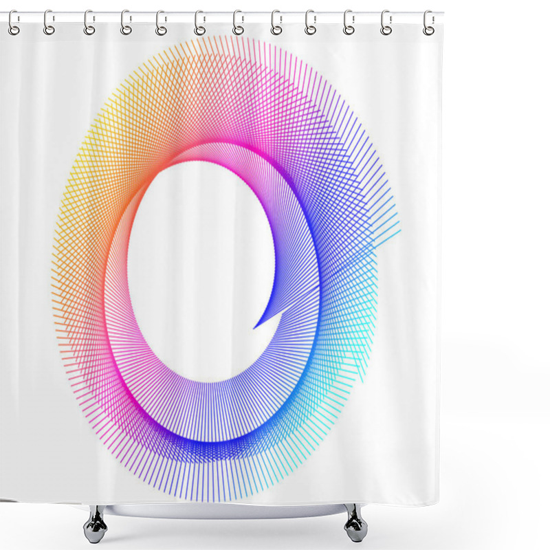 Personality  Abstract Spiral Rainbow Design Element On White Background Of Twist Lines. Vector Illustration Eps 10 Golden Ratio Traditional Proportions Vector Icon Fibonacci Spiral. For Elegant Business Card Shower Curtains