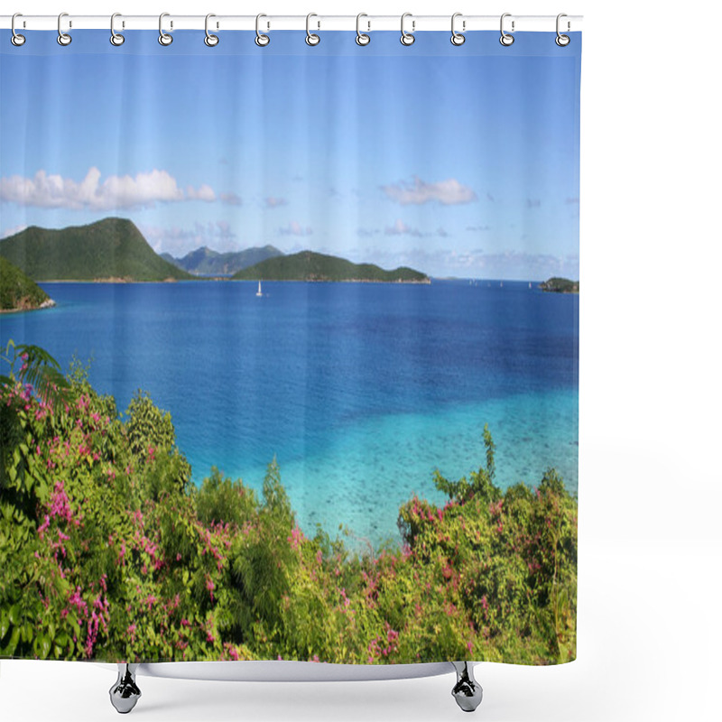 Personality  Blue Ocean Off St John Shower Curtains