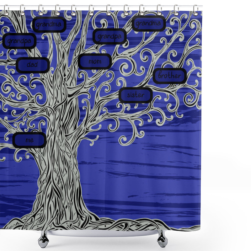 Personality  Family Tree - Concept Illustration. Shower Curtains