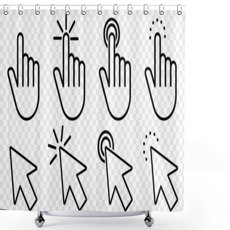 Personality  Set Of Pointer Click Icon Shower Curtains