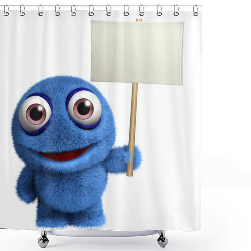 Personality  Blue Monster Shower Curtains