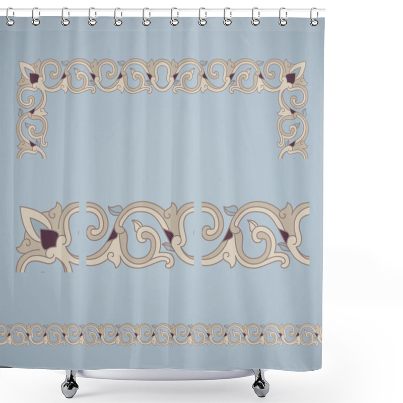 Personality  Seamless Tiling Border, Frame And Corner. Shower Curtains