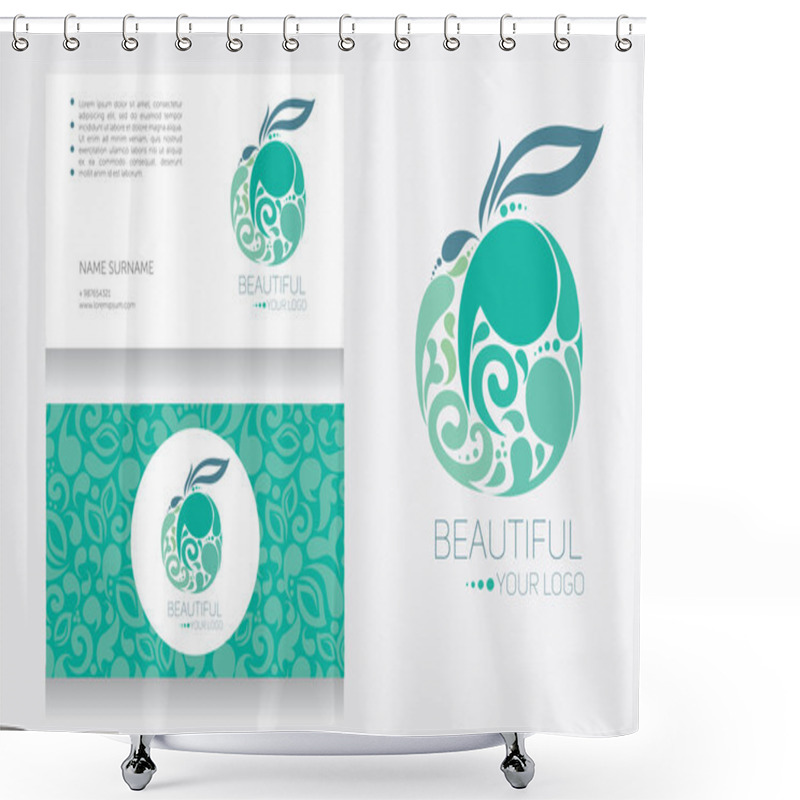 Personality  Business Card Template And Abstract Icon, Beautiful Fruit Design Shower Curtains