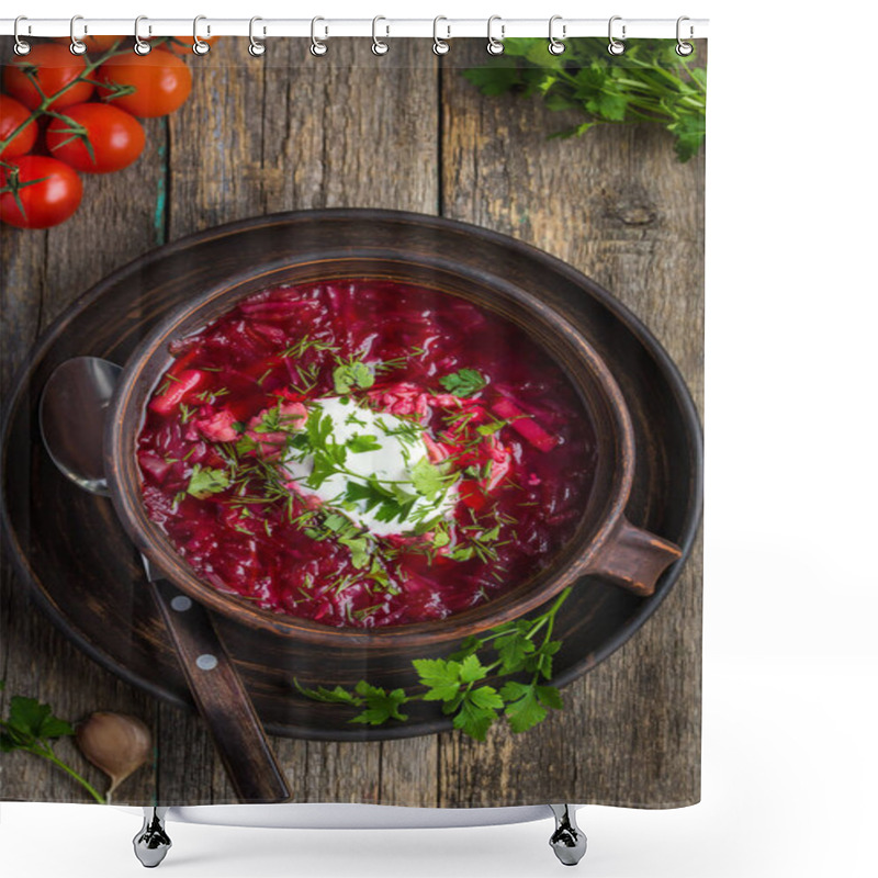 Personality  Borscht, Ukrainian And Russian  Beetroot Soup Shower Curtains