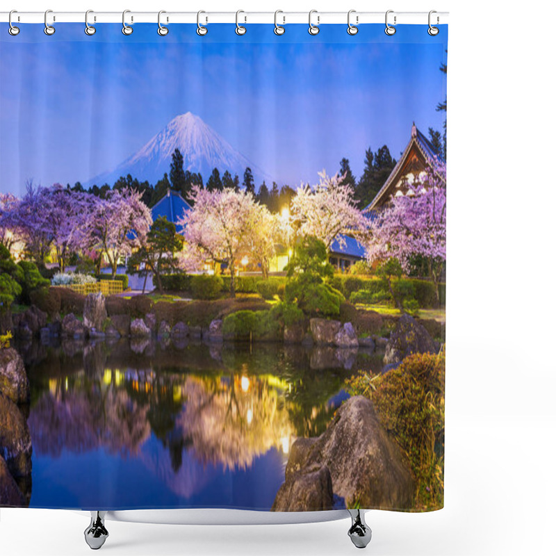 Personality  Fujinomiya, Shizuoka, Japan With Mt. Fuji And Temples In Spring  Shower Curtains