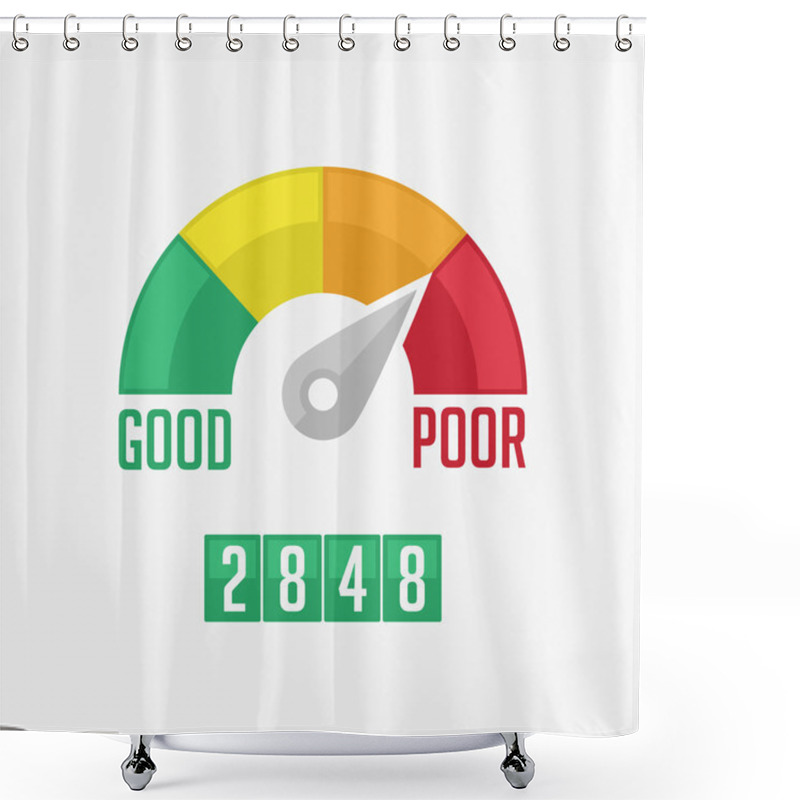 Personality  Credit Counter With Numbers. Shower Curtains