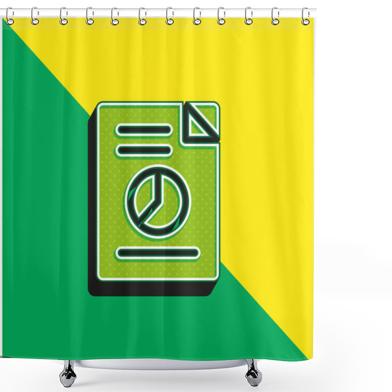 Personality  Analytics Green And Yellow Modern 3d Vector Icon Logo Shower Curtains