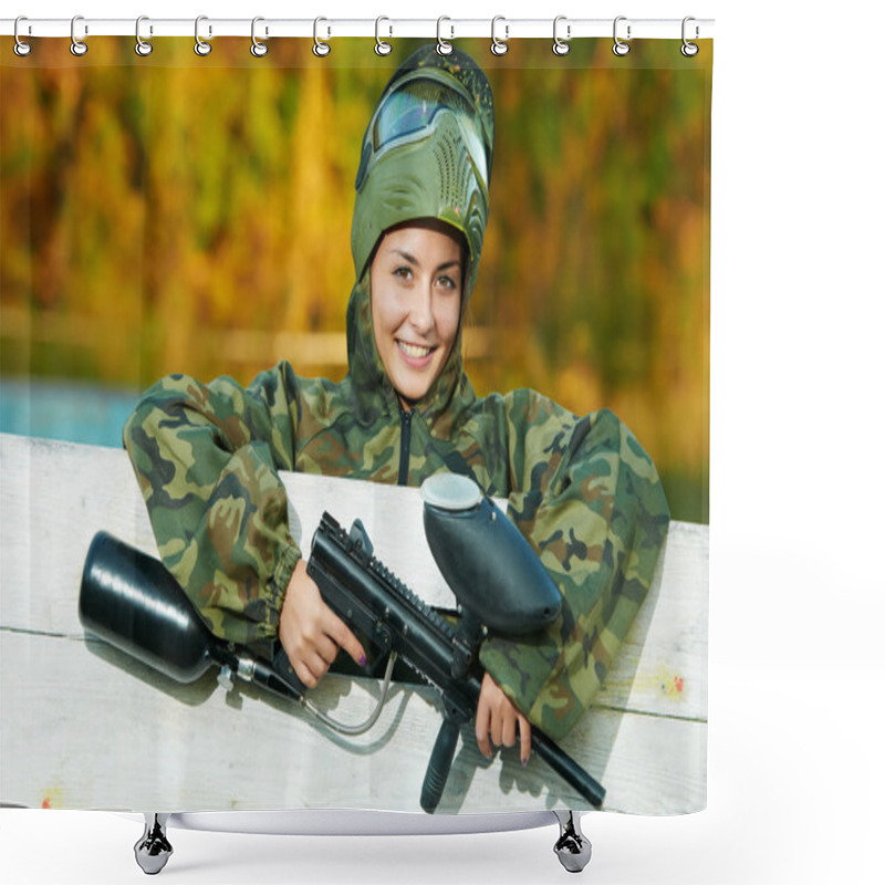 Personality  Girl Paintball Player Shower Curtains