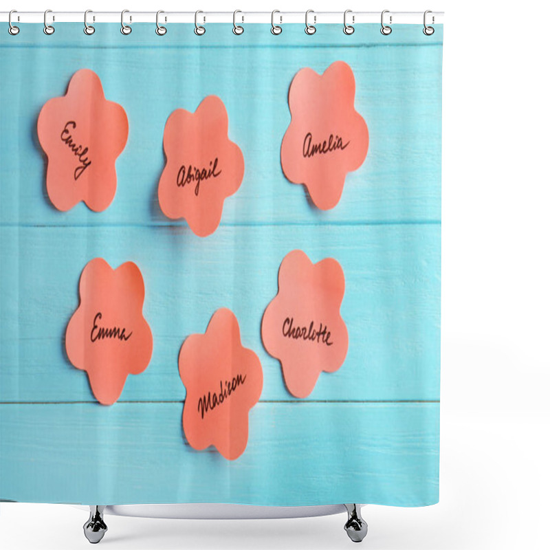 Personality  Paper Stickers With Different Names  Shower Curtains