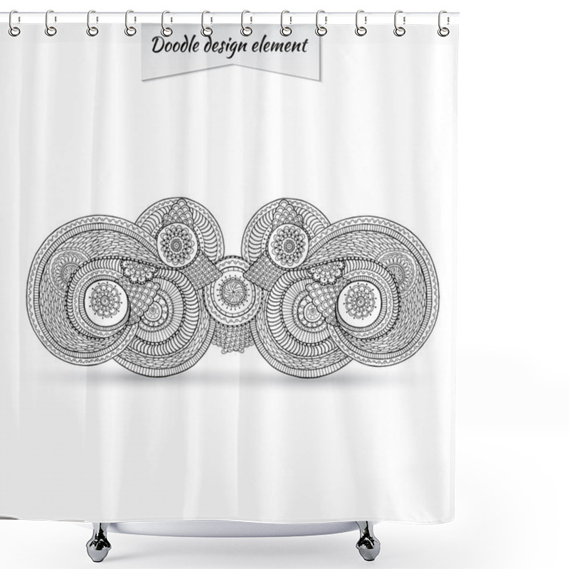 Personality  Henna Paisley Doodle Floral Design Element. Shower Curtains