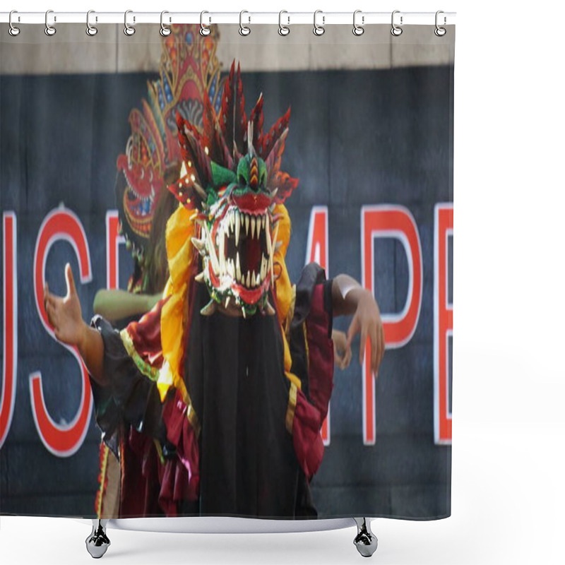 Personality  The Perform Of Barong Dance. Barong Is One Of The Indonesian Traditional Dance Shower Curtains