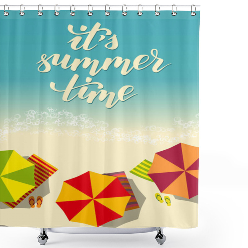 Personality  Flyer Template For Summer Time Holidays Shower Curtains