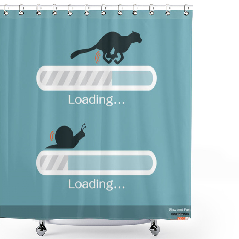 Personality  Fast And Slow Progress Loading Bar Shower Curtains