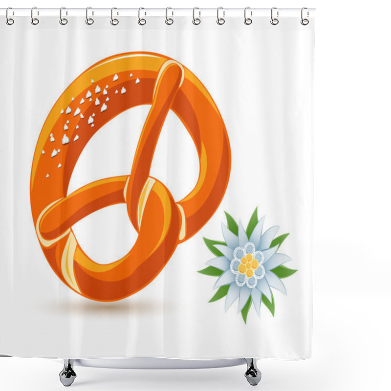 Personality  Bavarian Pretzel And Edelweiss Shower Curtains