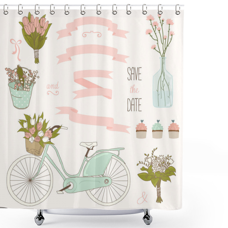 Personality  Cute Wedding Set Shower Curtains