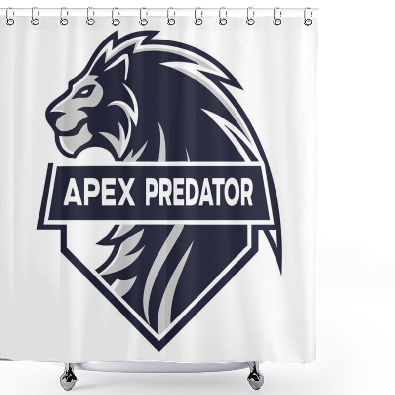 Personality  Apex Predator Logo Design Fierce Lion Emblem With Bold Typography Shower Curtains