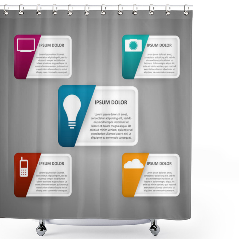 Personality  Technology Icons. Vector Illustration Shower Curtains