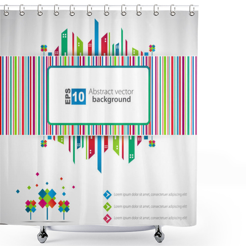 Personality  City Theme. Vector Shower Curtains