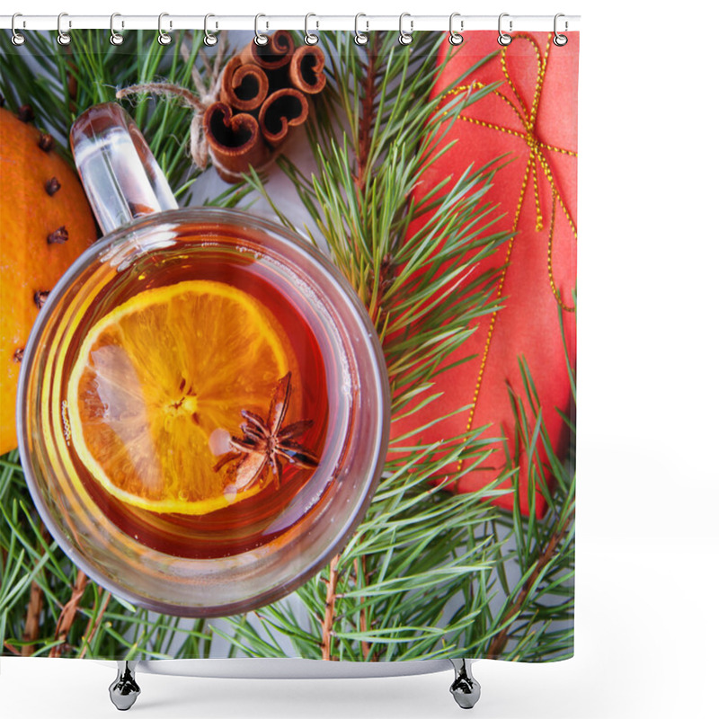 Personality  Hot Winter Drinks. Black Tea With Lemon, Cinnamon, Star Anise Se Shower Curtains