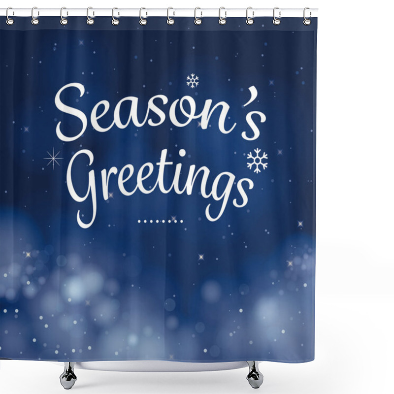 Personality  Seasons Greetings Calligraphy Card Vector Design Shower Curtains