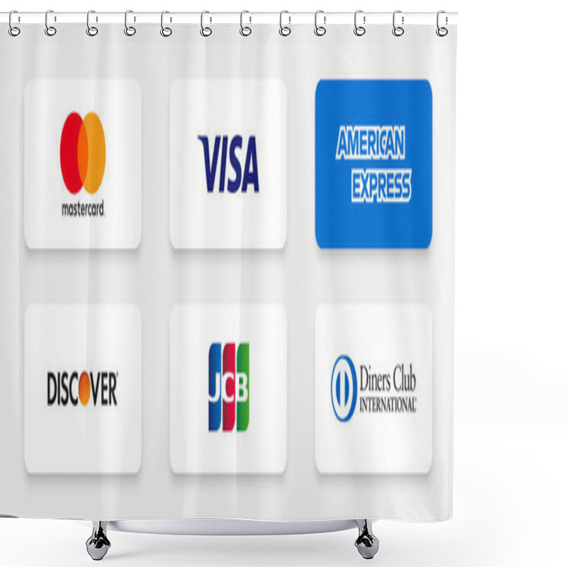 Personality  Popular Credit Card Companies Logos Including Mastercard Visa American Express And More Shower Curtains