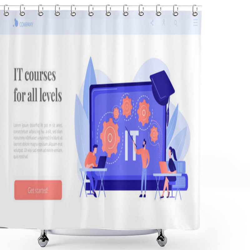 Personality  Information Technology Courses Concept Landing Page Shower Curtains